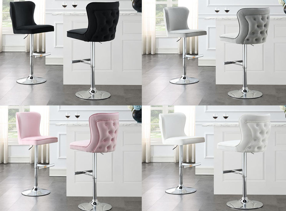 Amelia WHITE VELVET BAR STOOL - ST110-WHT image