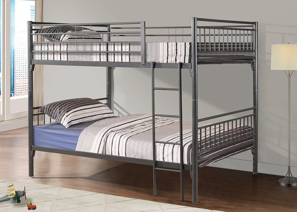 FULL/FULL SILVER METAL BUNKBED - S460