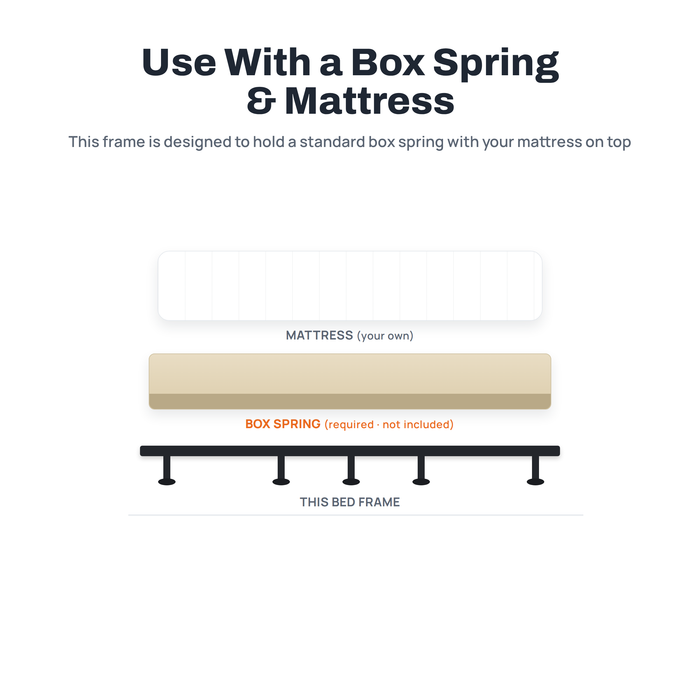 Adjustable Steel Bed Frame, Fits Twin Full Queen – Heavy Duty with Center Support and Glides for Box Spring & Mattress, Easy Assembly, Black