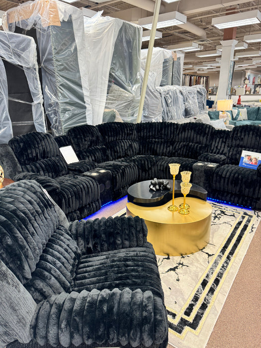 Ultimate Black Corduroy Sectional