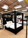 Black Velvet Canopy Queen Bed - Factory Furniture Outlet Store