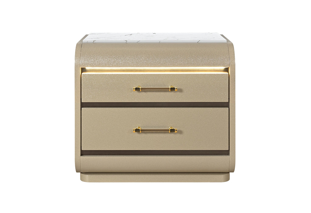 Genesis Gold Nightstand with LED