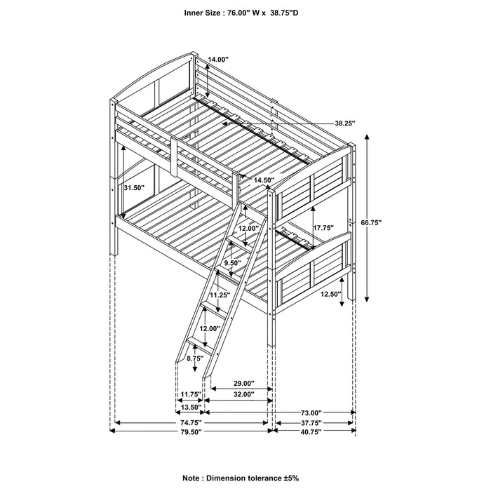 Flynn Bunk Bed with Mattress