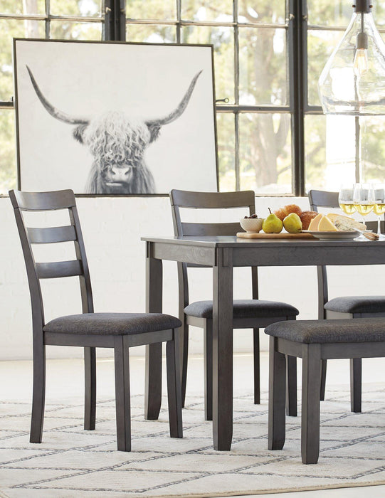 Bridson Dining Table and Chairs with Bench (Set of 6) - Factory Furniture Outlet Store