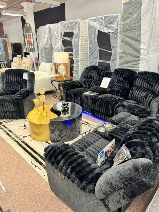 Ultimate Black Corduroy Sectional