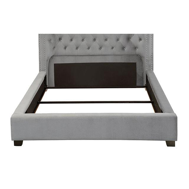 Cayla Cal.King, E.King, & Queen Bed Silver & Grey