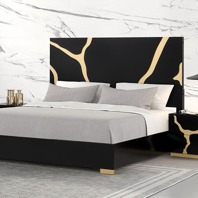 Goldsberg E.King & Queen Bed Grey & Pink
