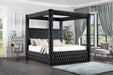 Black Velvet Canopy Queen Bed - Factory Furniture Outlet Store
