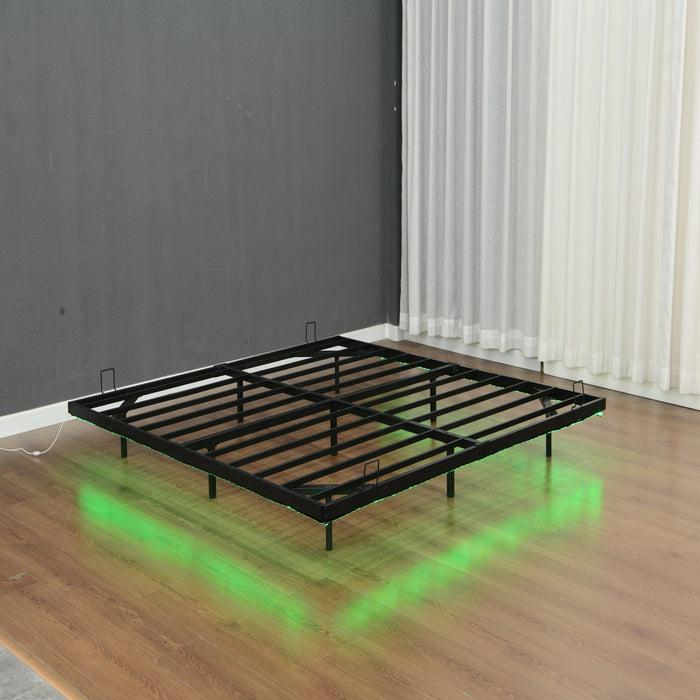 Floating Bed Frames with LED Lights, Metal Platform Bed , Solid and Stable, Noise Free, No Box Spring Needed, Easy Assembly