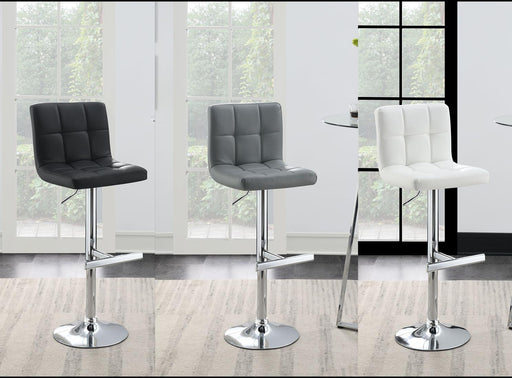 Ariel GRAY LEATHER PU BAR STOOL - ST140-GRY image