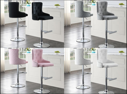 Amelia GRAY VELVET BAR STOOL - ST115-GRY image