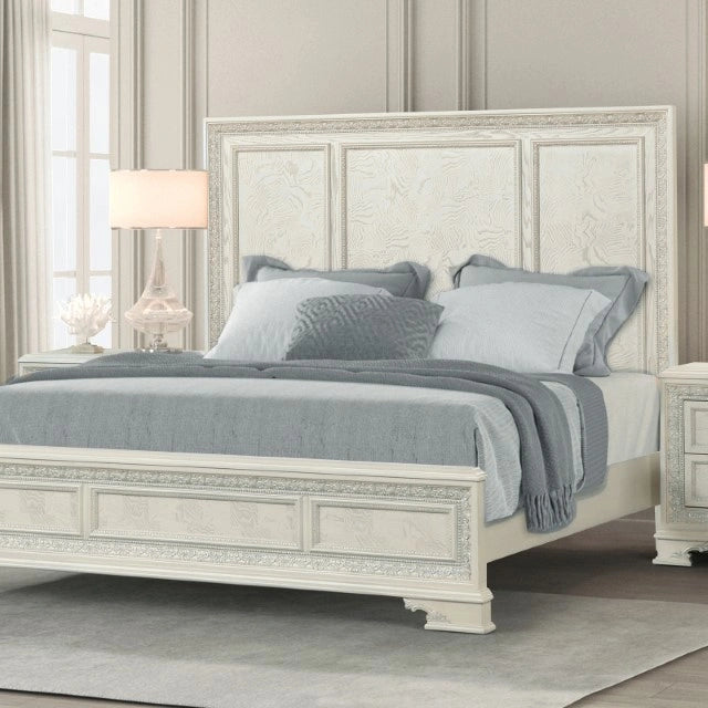 Stella Mia E.King & Queen Bed White & White