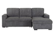 U2660 Grey L Sofa Bed Sectional Without Pullout