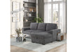 U2660 Grey L Sofa Bed Sectional Without Pullout