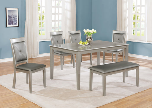 TABLE AND 4 X CHAIRS AND BENCH - D650-6