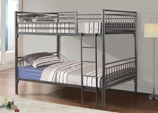 FULL/FULL SILVER METAL BUNKBED - S460