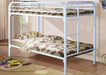 TWIN / TWIN WHITE TUBULAR METAL BUNKBED - S484
