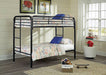 TWIN / TWIN BLACK TUBULAR METAL BUNKBED - S485
